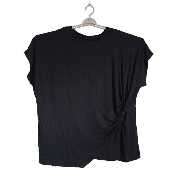 Ava & Viv Womens Black Short Sleeve Twist Front Tee Casual Top Plus Size 2X - Picture 9 of 10